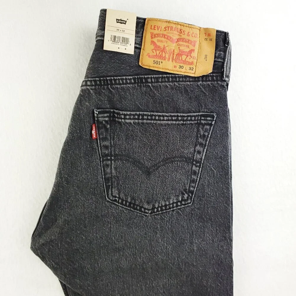 Levi's 501 Original Jeans Button Fly Black Wash Men's 